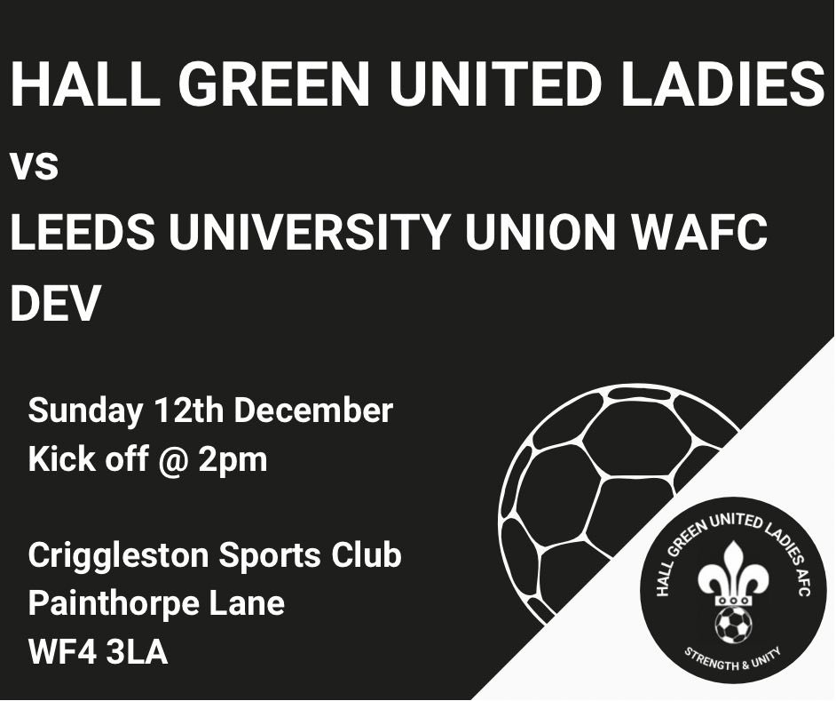Last game of the year! 

We welcome @LUUWAFC to Hall Green ⚽️

Sunday at 2pm