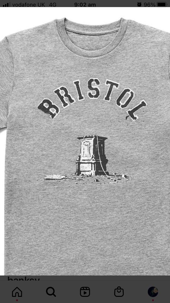 #Banksy has asked us to share the locations  to buy your t-shirt all proceeds going to be shared between the defendants of the #Colston4 "so they can go for a pint".  Available in Bristol at Frontline Video's in St Paul's, Hakuna Matata, That Thing, Friendly Recs &amp; Rough Trade