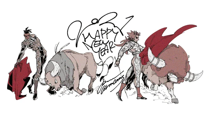 今年のあけおめ絵こんなんだったな来年寅か… 