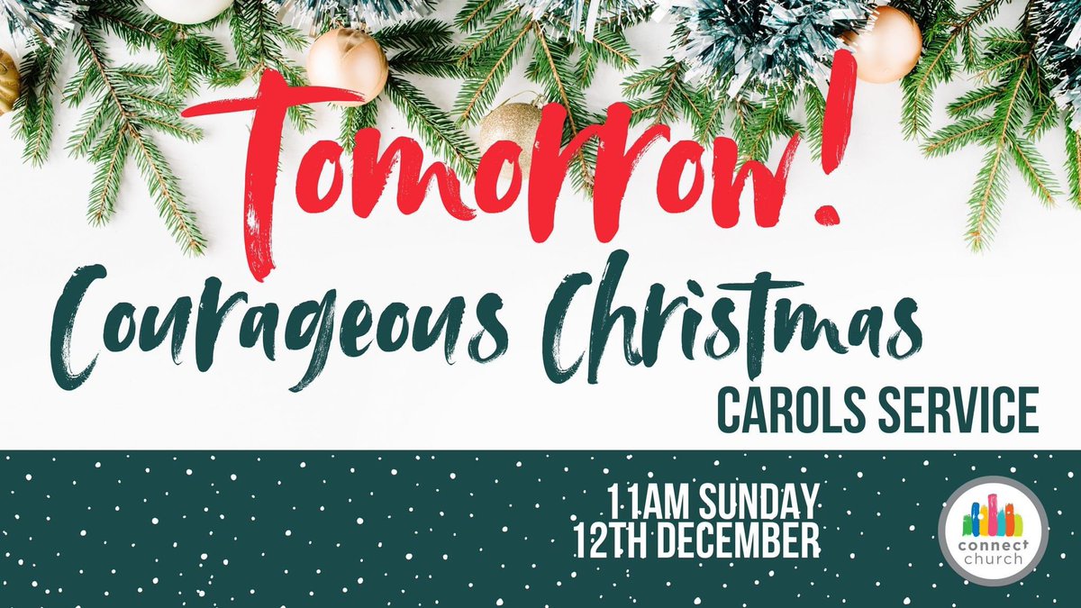 COURAGEOUS CHRISTMAS CAROLS SERVICE IS TOMORROW! 
Grab your family and friends and get ready to join in! The team have had a load of fun preparing, we are in for a great morning! 

11am Sundays, King Solomon School, Lord Street, Birmingham B7 4AA

#allin #allbelong
