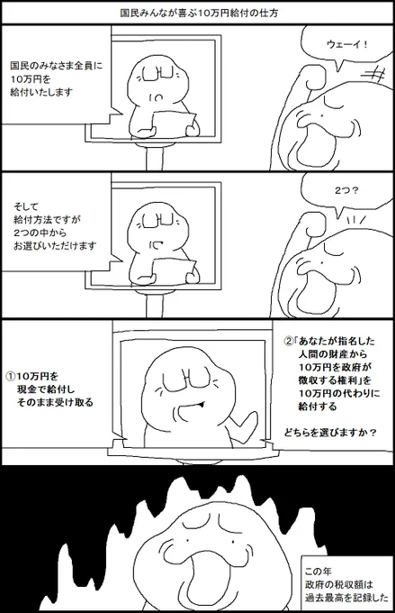 国民みんなが喜ぶ10万円給付の仕方 