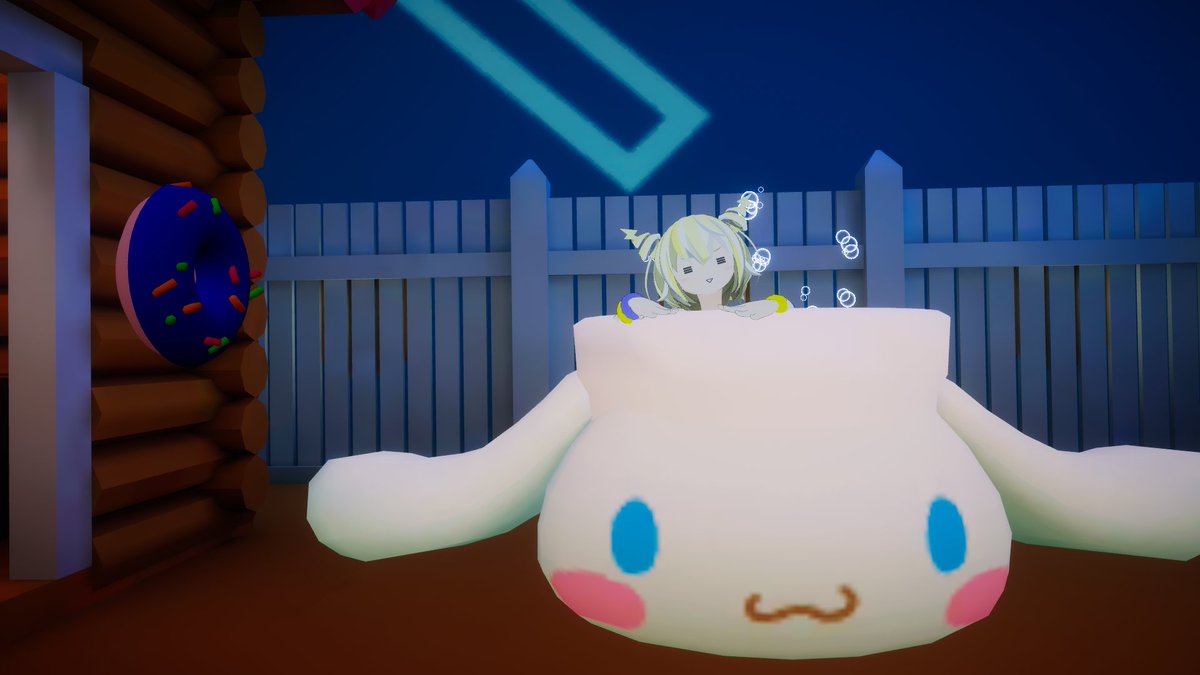 s44511173's tweet photo. SANRIO Virtual Fesに行ってきました！#3
お風呂の後はなぜか厚着でサウナ耐久。冷たいドリンクで休憩した後はぐでたまに癒される。
#michaling #sanrio_vfes https://t.co/AMkO0OSJ4P