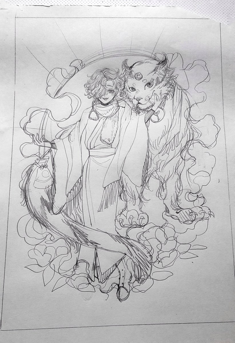 来年の年賀状の下描きです…かわい…ネップリ予定だから楽しみにしててね…🐯