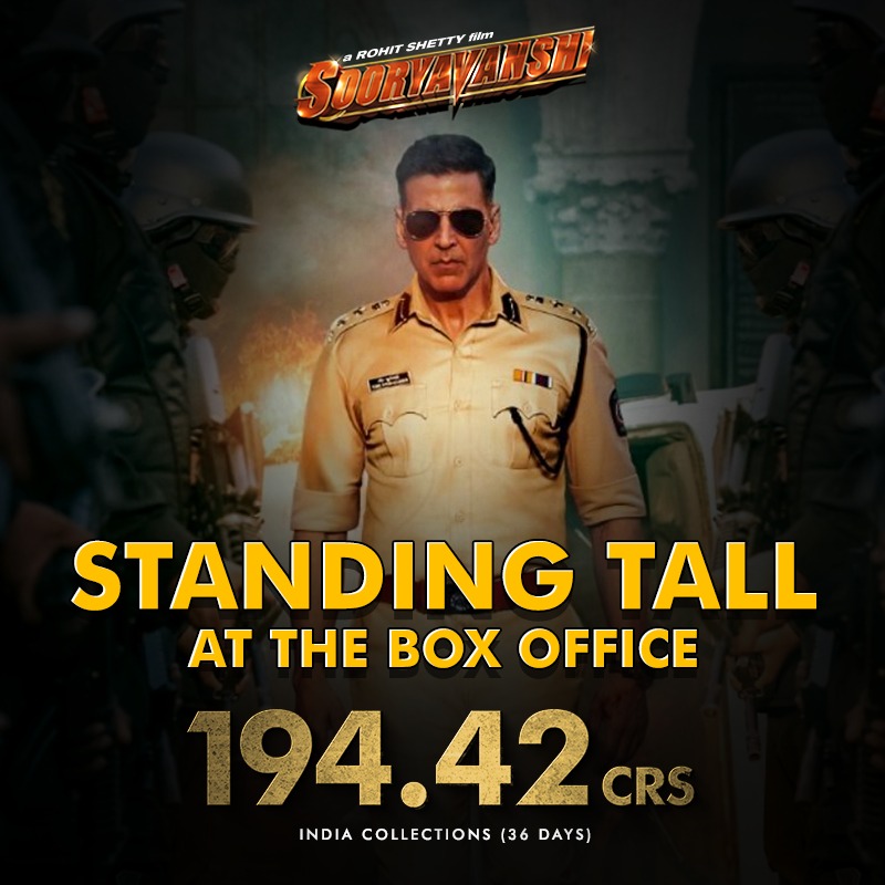 STANDING TALL AT THE BOX OFFICE! 

#Sooryavanshi
#SooryavanshiInCinemasNow

Book tickets now: 

@bookmyshow : bookmy.show/sooryavanshi/b…

@PaytmTickets 
: m.paytm.me/sooryavanshi

#BackToCinemas