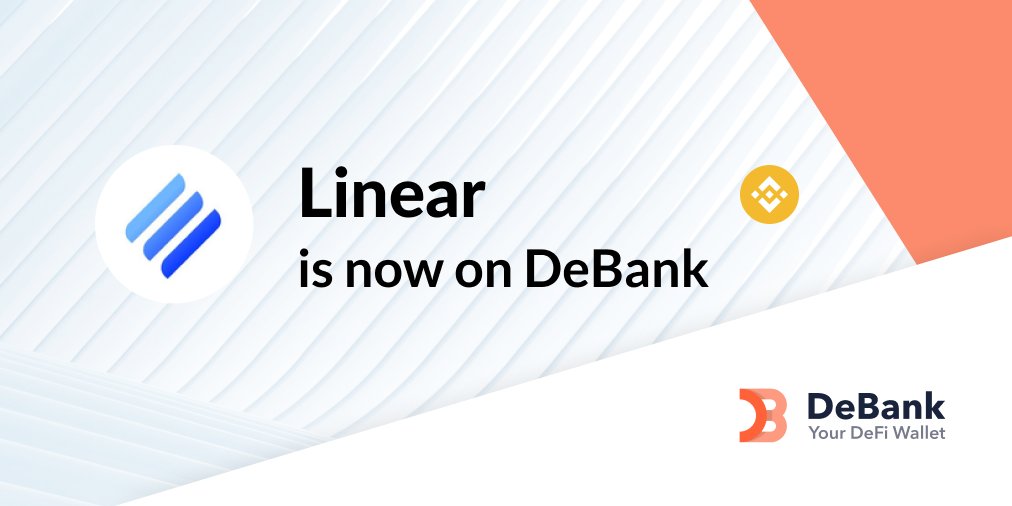 DeBankDeFi's tweet photo. Linear portfolio is now tracked on https://t.co/IEGJ3zLnSg!
(@BinanceChain version)

Hat tip to all @LinearFinance voters!
https://t.co/d5LZtvjImy https://t.co/NCfwLVdKxV