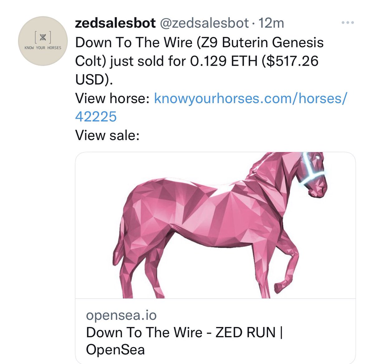 Had a few winners and a few frothies 🍺 at Flemington irl today. Decided drunk <a href="/zed_run/">zed_run</a> buying was in order. <a href="/ORacing_Stables/">ORacing Stables</a> now owns its first piece of Genesis 🩸. We are now 25 nags strong.