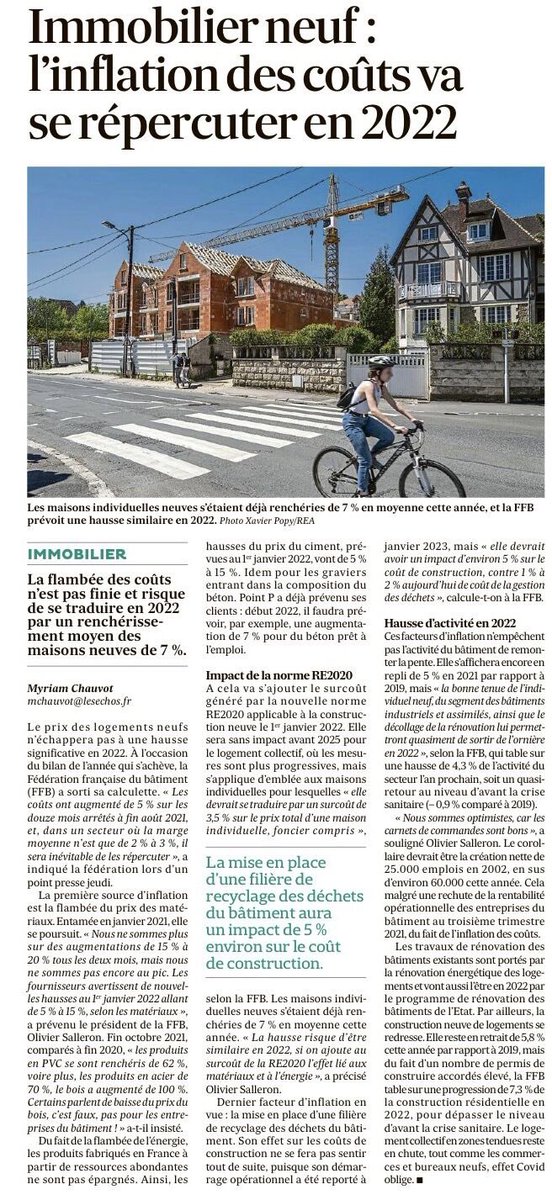 agoraimmob's tweet photo. Les coûts de construction en nette hausse, vont se répercuter sur les prix de l’immobilier neuf !
#immobilier #immobilierneuf #BTP #logement https://t.co/b6owZSt8Il