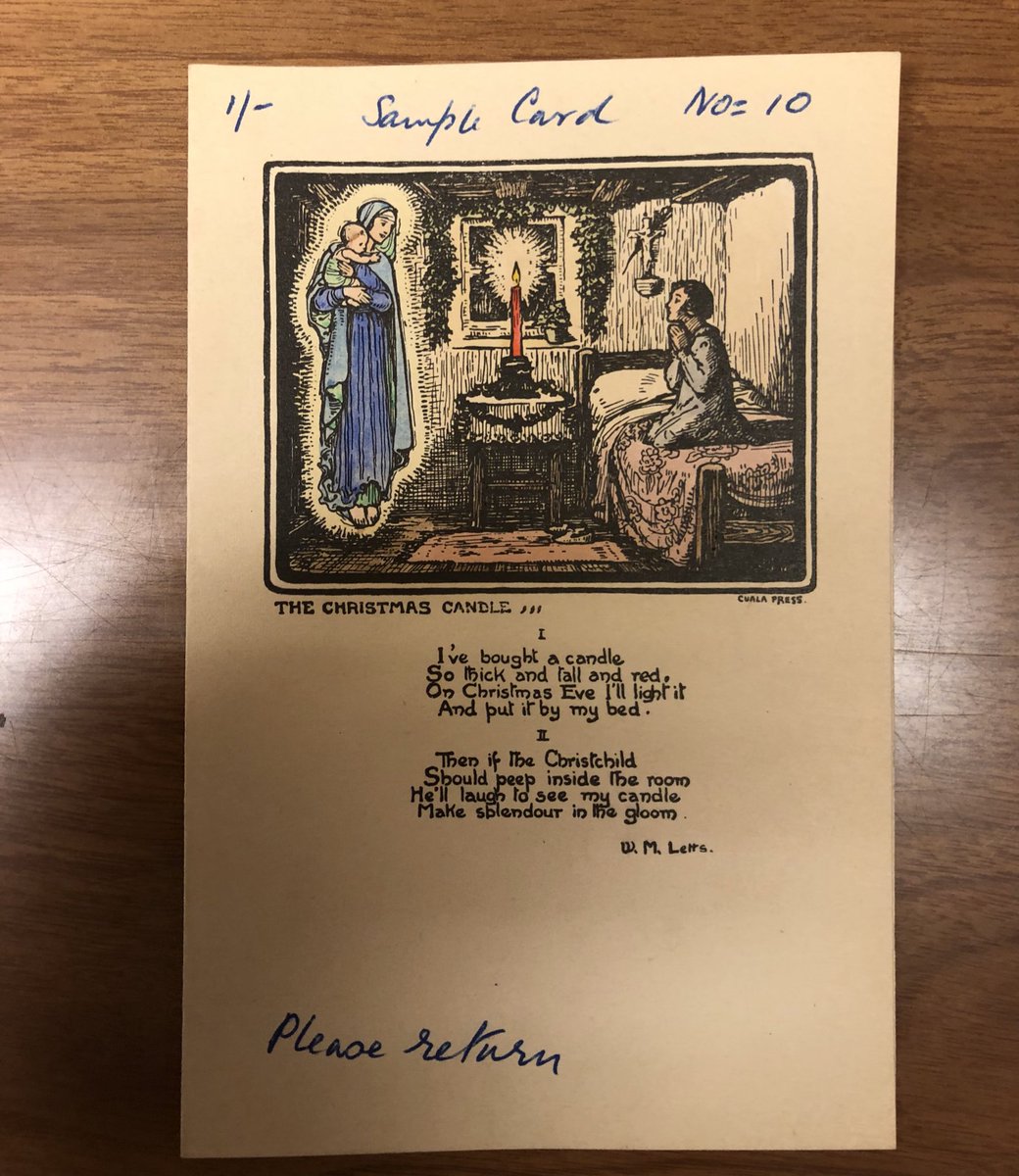 Today’s #ArchiveAdventCalendar is  #Candles with a Cuala Press Print by Beatrice Moss Campbell (Lady Glenavy) #VirtualTrinityLibrary #CualaPress