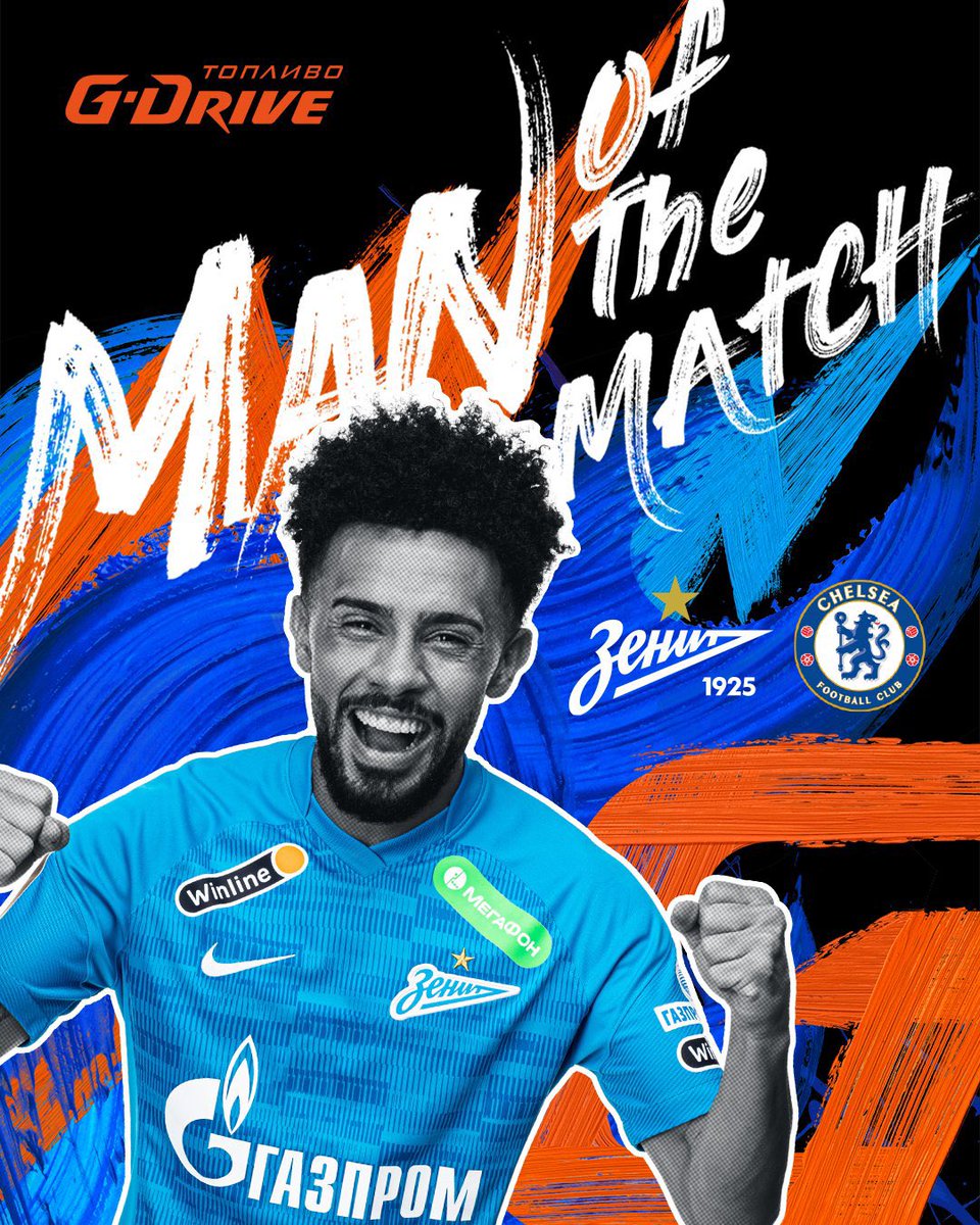fczenit_de's tweet photo. Und täglich grüßt das Murmeltier: Claudinho ist euer #ZENCHE #GDrive Man of the Match! 🍾🇧🇷🔥 https://t.co/buzal0sw73