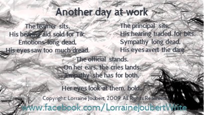 IamariverIflow's tweet photo. The principal sits,
His hearing traded for bits.
Sympathy long dead,
His eyes avert the dare.
#writtenwork #poems
https://t.co/R1GzX5ACpf https://t.co/gyB1ZuNTEq