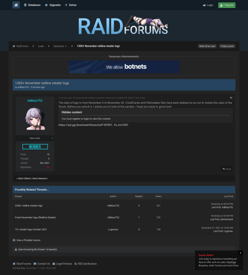 cyber_feeds's tweet photo. #marketforums #RaidForums - 1300+ November redline stealer logs - https://t.co/c9QfYIBsU6 https://t.co/KaXaIn8rEi