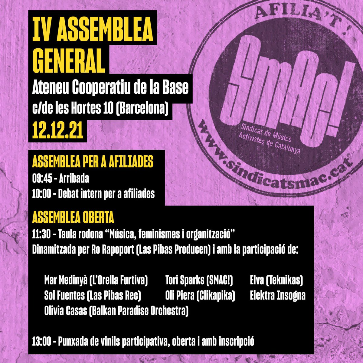 Sindicat de Músics Activistes de Catalunya · SMAC! tweet media