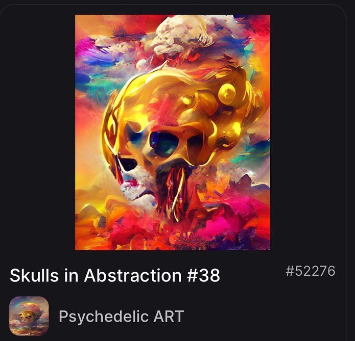 deba215's tweet photo. So heartening to this young talented artist who is just 25 years old making such fabulous artwork 🖼!

I wish that @PsychedeliccART succeeds in this #NFT journey and becomes a full time #NFTartist ! 

This amazing Skull 💀 series is live for 399 #TRX at: 

https://t.co/eEGTR8S38s https://t.co/ubiOy6HDg2