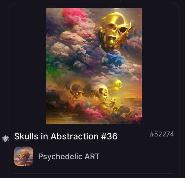 deba215's tweet photo. So heartening to this young talented artist who is just 25 years old making such fabulous artwork 🖼!

I wish that @PsychedeliccART succeeds in this #NFT journey and becomes a full time #NFTartist ! 

This amazing Skull 💀 series is live for 399 #TRX at: 

https://t.co/eEGTR8S38s https://t.co/ubiOy6HDg2