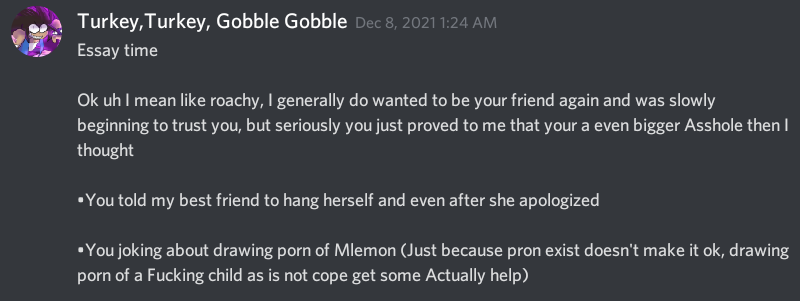RoachTrashy's tweet photo. this is so frustrating i have to talk abt it
I'M SORRY BUT "IM THE ASSHOLE"? YOU'RE A CARELESS TRANSPHOBE/HOMOPHOBE (SAID " FAGGOT" WHEN UR A FUCKING CISHET ASS BITCH) 
I TOLD YOUR FRIEND TO HANG HERSELF CAUSE YOU BABY HER AND SHE CALLED ME A RETARD BECAUSE I WAS TRYING TO (1/??) https://t.co/zziFvGMscy