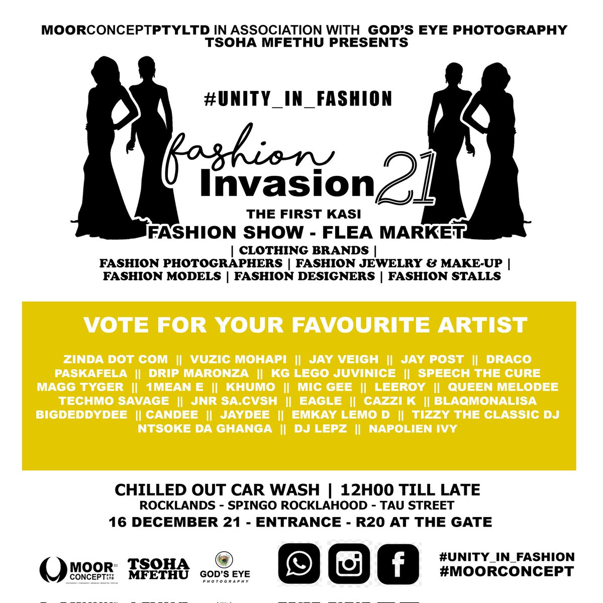 godseyeptyltd's tweet photo. Vote for your favorite artists to see them perform at the Fashion Invasion 21
#FashionInvasion16 #UnityInFashion #MoorConcept #tsohamfethu #godseyephotography https://t.co/xOxQoCWmSn