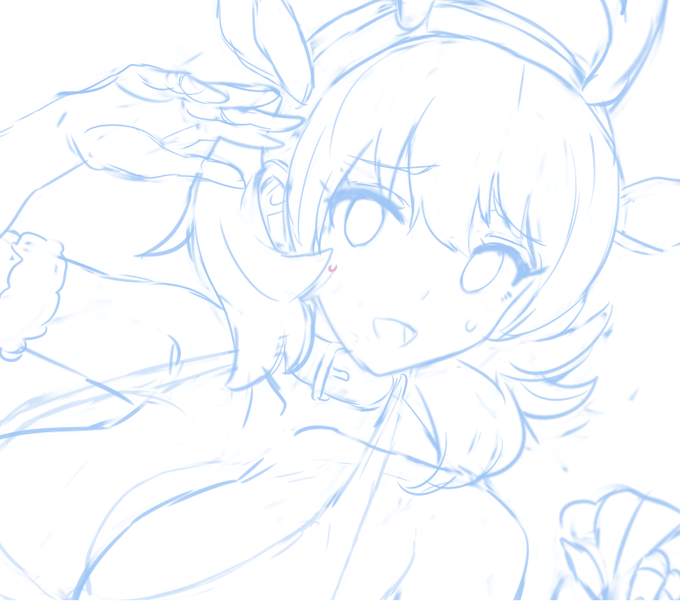 差分に向けて作業開始。服の有無によってやわらかい箇所の形状が変わるの、描き直すのは大変だけどやりごたえはある。 