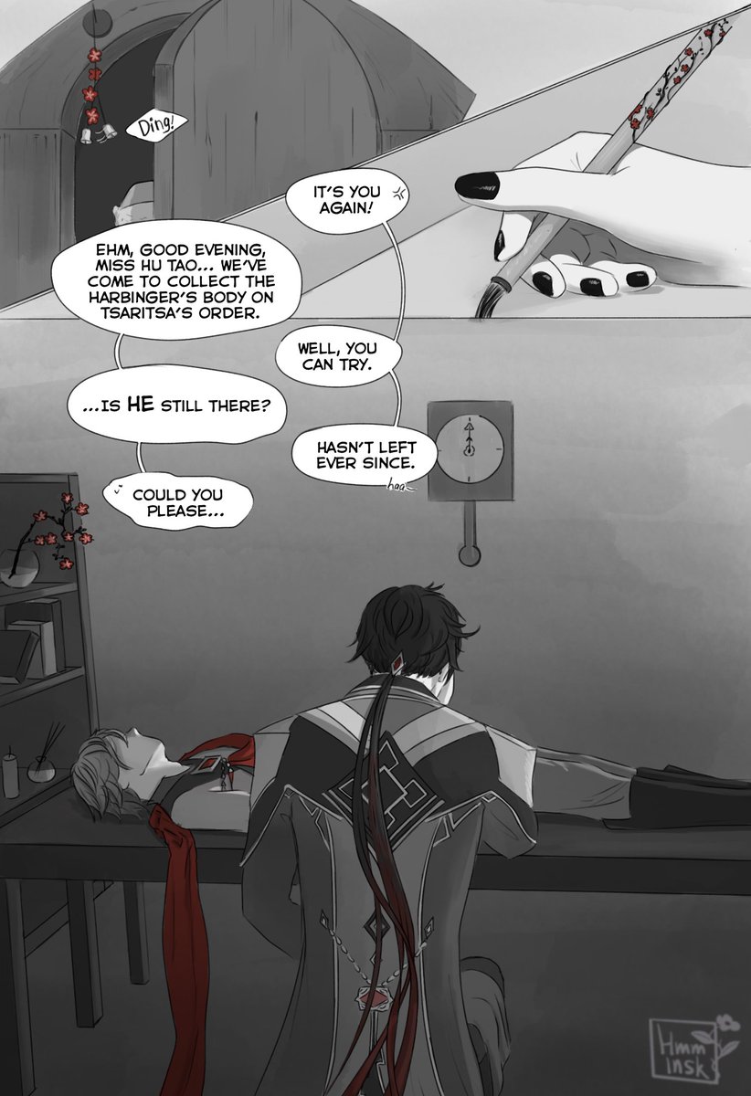 hmminsk's tweet image. Another angsty #zhongchi one part 2

It’s been days since part1 events and since the last flickers of life left #childe’s body, but #zhongli is dead set on bringing him back. Alas, nothing works, and he himself starts slowly loosing his mind. How long until corrosion takes over🤫