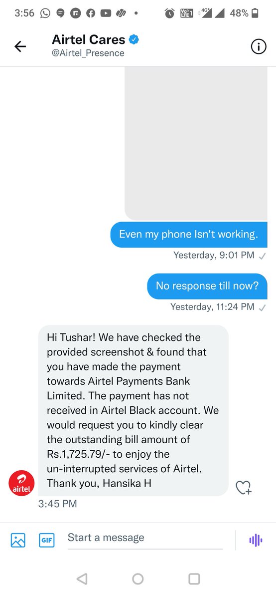 Tush_3008's tweet photo. Is there anyone who can take this matter seriously? What kind of solution is this? Kindly go through the screenshot. https://t.co/RYCMqyBhEC