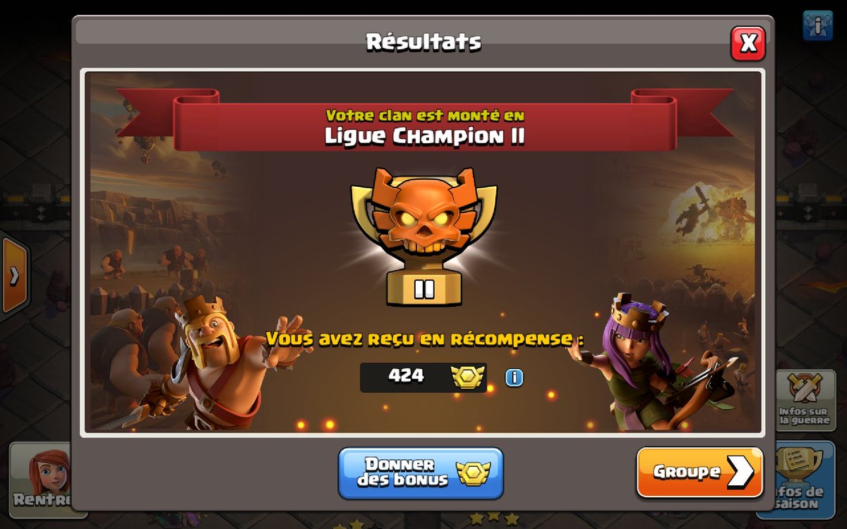 Bilan de ces ligues de clans : 

La team 1 se maintient en C1 
La team 2 se maintient en C2
Et la Team 3 monte en C2 🎉🎉

BRAVO A TOUS ! 

On termine l'année 2021 de la meilleure des manières 🙏

GO INPHASE