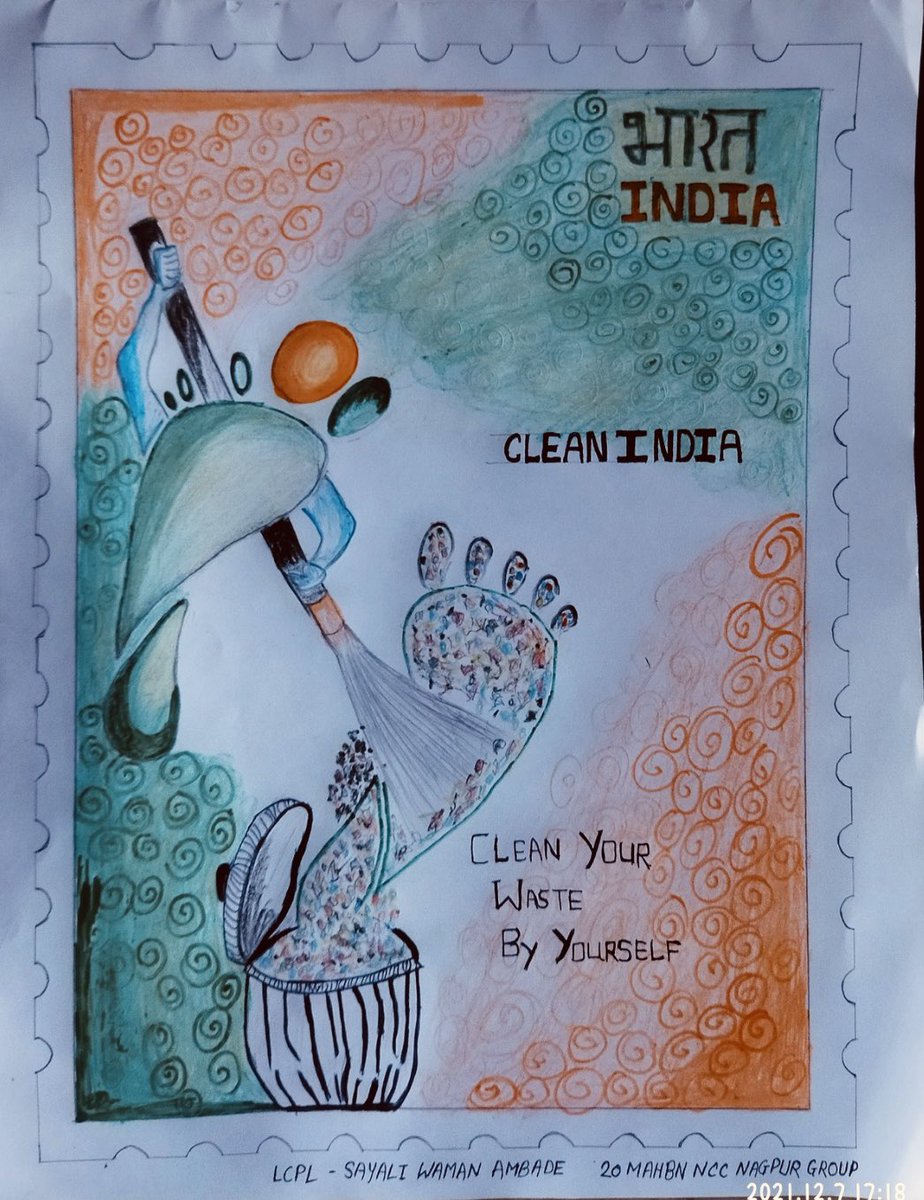 nccnhc_20's tweet photo. #NationalCadetCorps
L/CPL Sayli Ambade, N H College Bramhapuri, 20 Mah Bn NCC Nagpur won first prize in Poster Making competition on theme of ‘Recycling Towards Clean India’ during Phase XII Online EBSB Saptah between Mah Dte &amp; Bihar &amp; Jharkhand Dte. Congratulations. @AmbadeWaman https://t.co/vPOPBnqDCQ
