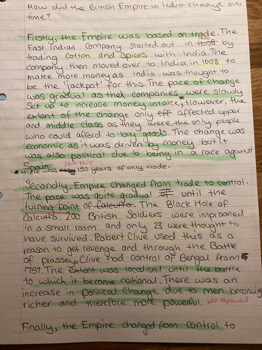Missghiggins's tweet photo. Fantastic effort from Lewis, Isobel and Evie on their assessment on change during the British Empire. So pleased we changed the empire enquiry question to just India. https://t.co/GzVwwG7O4t