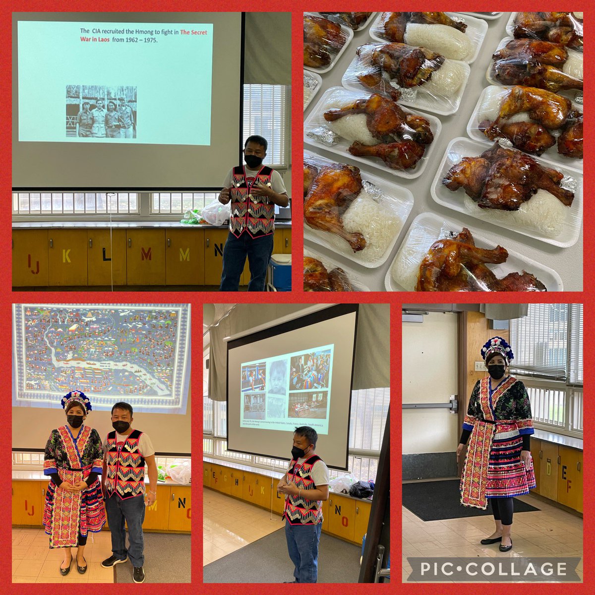 FUSD_Phoenix's tweet photo. Learning about the #Hmong #NewYear #Celebration and their vibrant #culture from our own #teacher &amp; about his #journey to America. Thank you, Mr. Xiong for sharing your story. https://t.co/7DKyUHCCZy