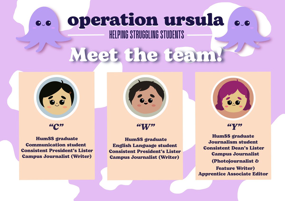 ursulahelps's tweet photo. Struggling with multiple activities and you're running out of time? ⌛ Don't have any idea on how to accomplish the given activity? 🥺 Busy doing other important matters? 😓

My dear, sweet child, don't fret! Ursula is here to help you in your academic needs🐙 https://t.co/dm0UPjykCs
