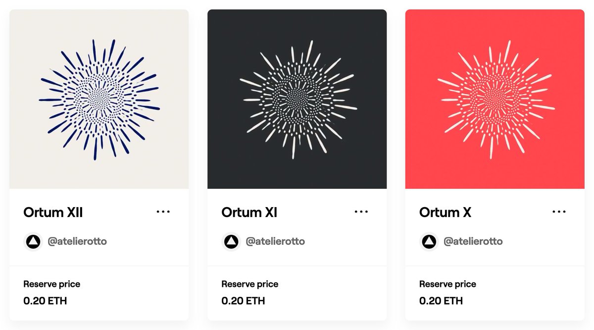 atelierotto's tweet photo. My new three works from the "Ortum" series @withFND  are inspired by the beauty of snow crystals. Let It Snow, Let It Snow, Let It Snow!

https://t.co/ClKcaukQ7M

#NFTdrop #NFTcollection #NFT #NFTCommmunity #NFTart #cryptoart #nftcollector #NFTartists https://t.co/afXqBAzIOM