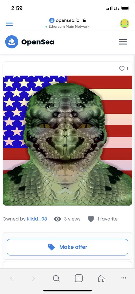lowerlevelent's tweet image. 1st nft sold! by LOWER LEVEL ENT. we have way more artwork to create more to come! american reptilian