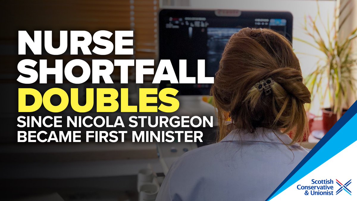 ScotTories's tweet photo. As the crisis in Scotland’s NHS deepens this winter, it’s not just Covid that is causing strain.

Since Nicola Sturgeon became First Minister, the shortfall in nurses has doubled to 3,400👇 https://t.co/chkIL1DHeS