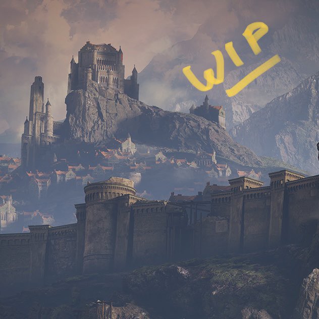 Getting a piece made during this Holiday break. Feels great to have time to get back on it! This time is the city of Edrugarth 🏰  #Environment #WIP #gamedev #art #UE4