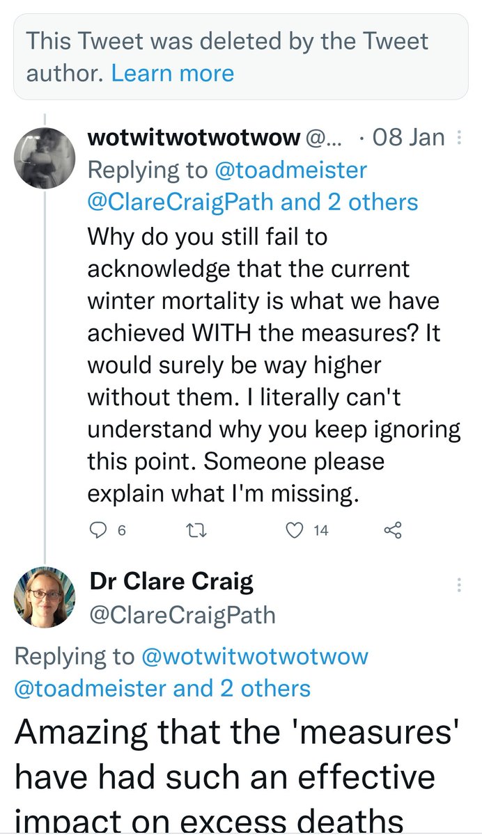 MYeadon3's tweet photo. @Clairina @ClareCraigPath @Nell14354877 She's literally linked to a chain starting with a deleted tweet https://t.co/vLmOSs29Jj