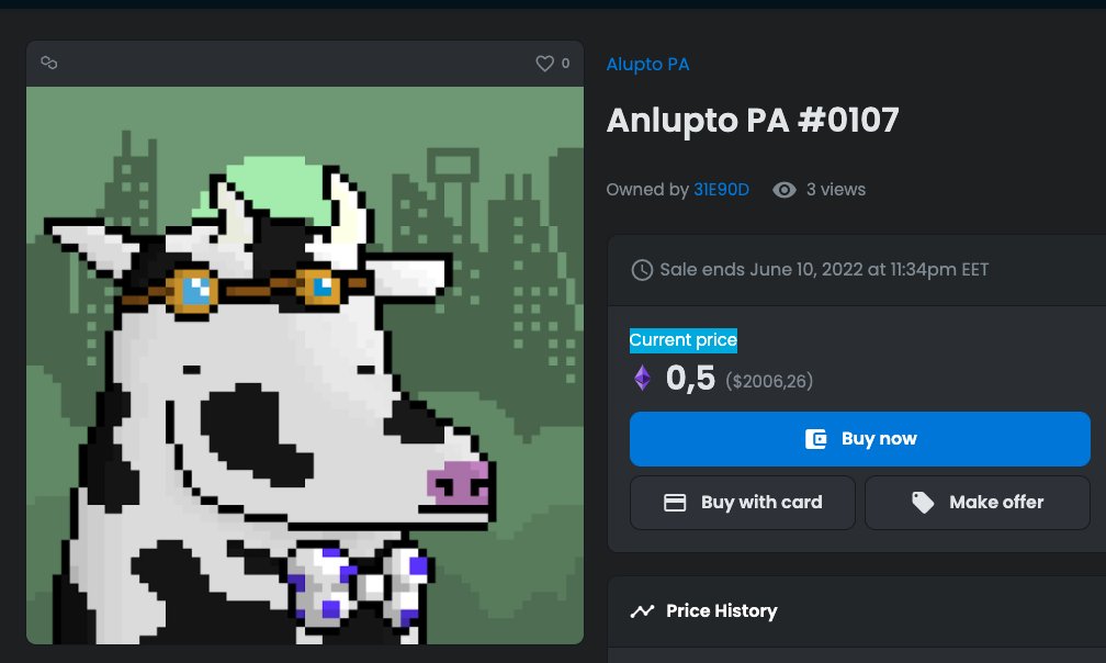 Anlupto's tweet photo. woke up fot this cheapest price for Anlupto NFT is 0.5 eth.
We are dropping 100 free NFTs when we hit 300 members on discord
https://t.co/jgxh0VvdXW
#NFTs #NFT #NFTCommmunity #NFTGiveaways https://t.co/NiVF7j09hz