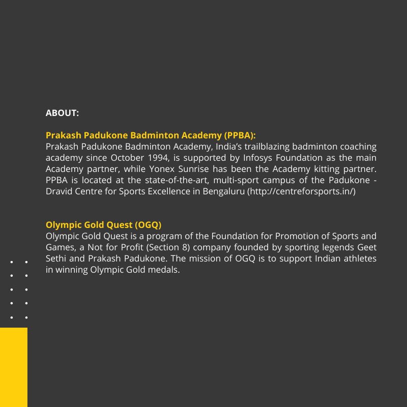 OGQ (@ogq_india) on Twitter photo .<a href="/ppbaindia/">Prakash Padukone Badminton Academy (PPBA) 🇮🇳</a> & OGQ are happy to rope in Korean coach Yong Sung Yoo, a 2-time Olympic Silver Medallist, as new Head Coach for PPBA.
Yoo will train promising players with an eye on the Paris 2024 Olympic Games.
olympicgoldquest.in/press-release-… .<a href="/ppbaindia/">Prakash Padukone Badminton Academy (PPBA) 🇮🇳</a> & OGQ are happy to rope in Korean coach Yong Sung Yoo, a 2-time Olympic Silver Medallist, as new Head Coach for PPBA.
Yoo will train promising players with an eye on the Paris 2024 Olympic Games.
olympicgoldquest.in/press-release-…