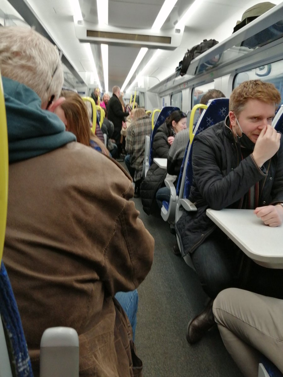 Pollyteach's tweet photo. So hold the Christmas party nights but travel on @ScotRail to Edinburgh...Will I be fit for work on Monday @NicolaSturgeon? https://t.co/2oLZUqp7nL