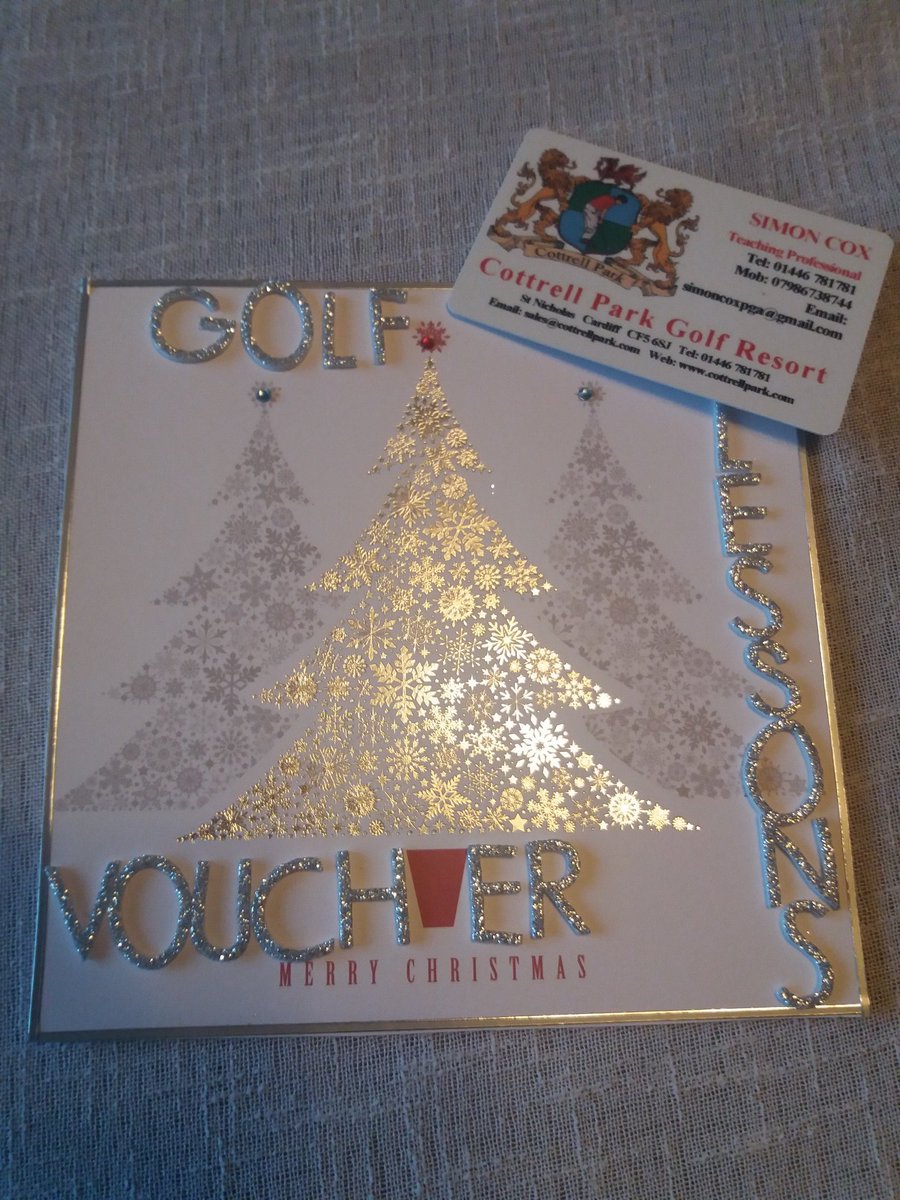 Give someone a Swinging Christmas.Golf Lesson Vouchers an ideal gift from £25-00.Tel 07986738744 or 01446781781.