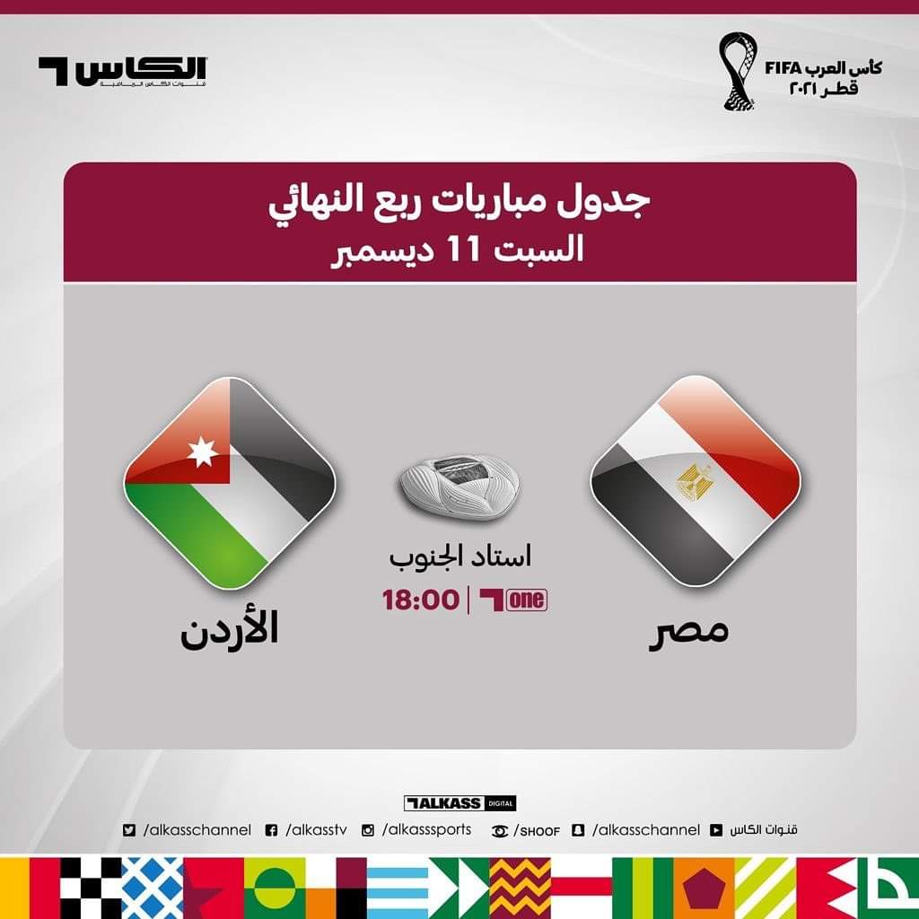 توقع نتيجة المباراة 
مصر 🆚 الاردن 
#مونديال_العرب 
#كاس_العرب_FIFA 
#مصر_الاردن