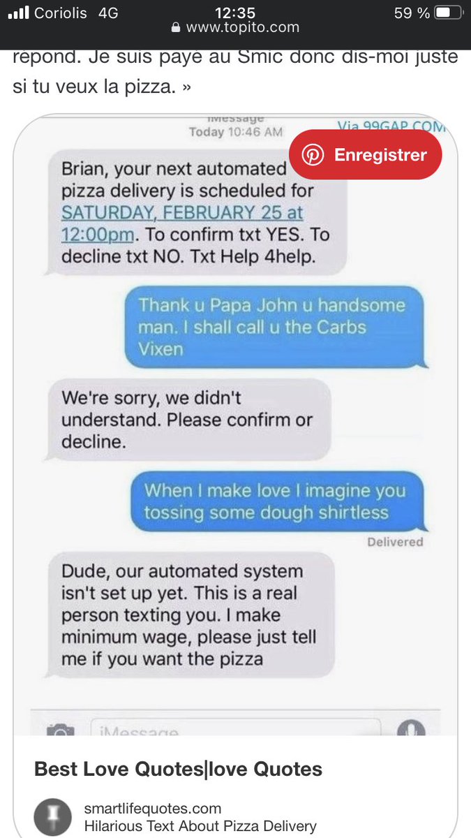 La n.10 m’a fait ma journée 😂 #automaticreply - Top 15 des discussions les plus drôles avec des livreurs topito.com/top-discussion…