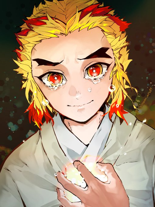 みやつきのさんがTwitterに投稿した煉獄杏寿郎(鬼滅の刃)のイラスト。