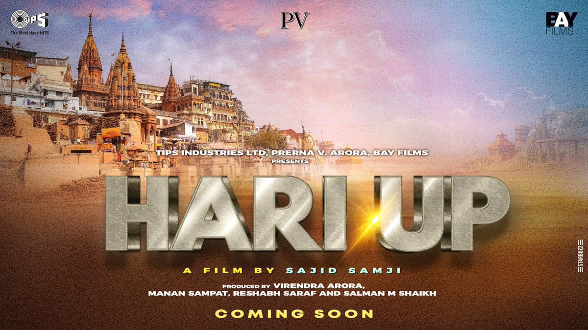 #PrernaaVArora and @tipsofficial present ‘Hari UP’, directed by #SajidSamji. Shooting begins this Christmas 2021. 

Next poster out soon. Produced by #ReshabhDSaraf #Bayfilms #SpotOnBollywood