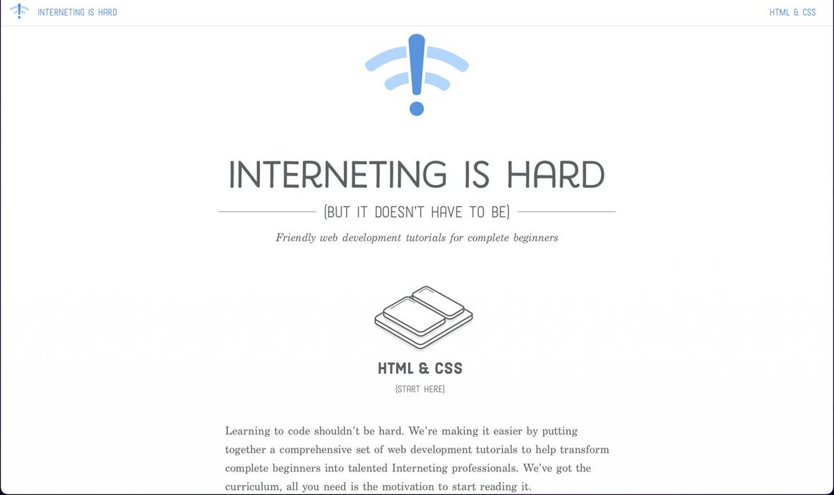 ravinwashere's tweet image. Today I discovered a fantastic free programming resource called:

&quot;INTERNETING IS HARD&quot;

It&apos;s friendly web development tutorials for complete beginners. They are offering the entire HTML &amp;amp; CSS tutorial for free.

Link: internetingishard.com