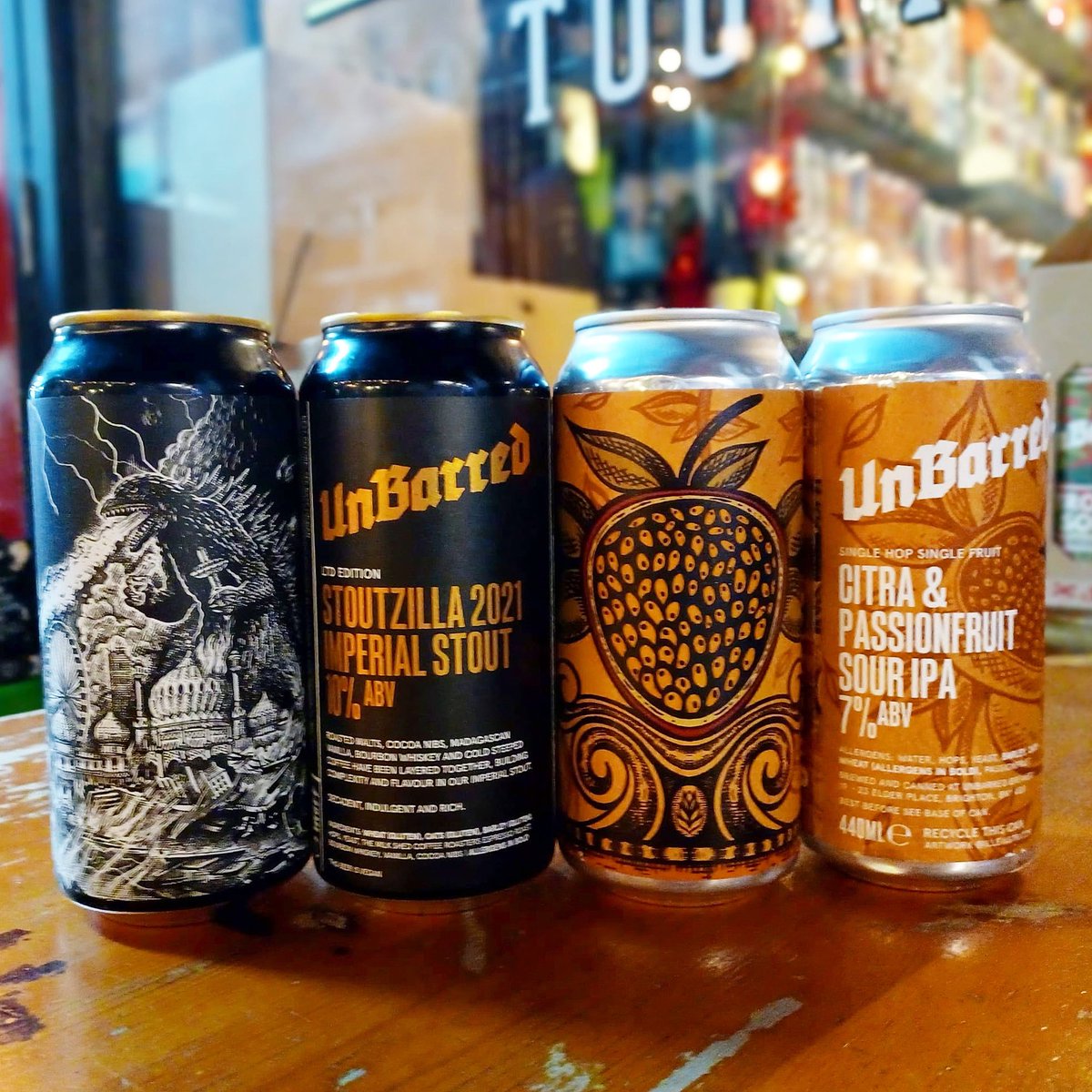 CraftTooting's tweet photo. #Stoutzilla 2021 is IN 🤩 + NEW Citra and Passionfruit Sour #IPA ~ Cheers to that! 🍻 #UnBarred @ #Craft #Tooting #Craftbeer #Bar & #BottleShop open late! #BroadwayMarket #TootingBroadway #beer #beers #UnBarredBrewery #SW17 https://t.co/puNIYYr3lM