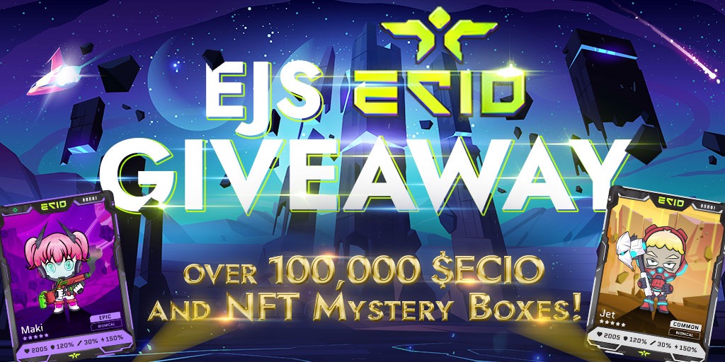 GACryptoO's tweet photo. 🥳 ENJINSTARTER x ECIO 100,000 $Ecio and NFT mystery box #Giveaway 🥳🎉

🎁 Claim now : https://t.co/vkbuuUIdUe

⏰ End date : 17 December.

GA Rating : ★★★★★
#Airdrops #airdropalert #GenuineAirdrops #NFT #DEFI #Metaverse #PlayToEarn #IGO #IDO #SolanaAirdrop https://t.co/54nPRIxFeW