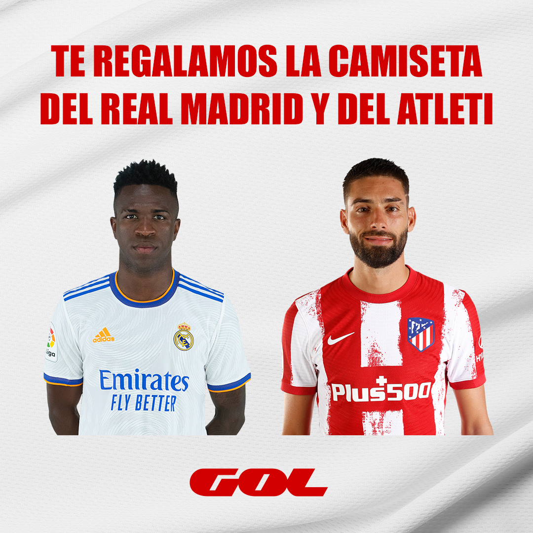 Gol's tweet photo. 🎁 REGALAZO DOBLE 🎁

🤩 ¿Quieres ganar la camiseta del @realmadrid o del @Atleti?

🚨 Requisitos para participar:

🔁 Haz RT
❤️ Sigue a @Gol 
❤️ Sigue a @DirectoGol 
📲 Comenta con el HT #DirectoGolDerbi con qué equipo vas y por qué

🏅 Dos ganadores https://t.co/ocDUHS68lk