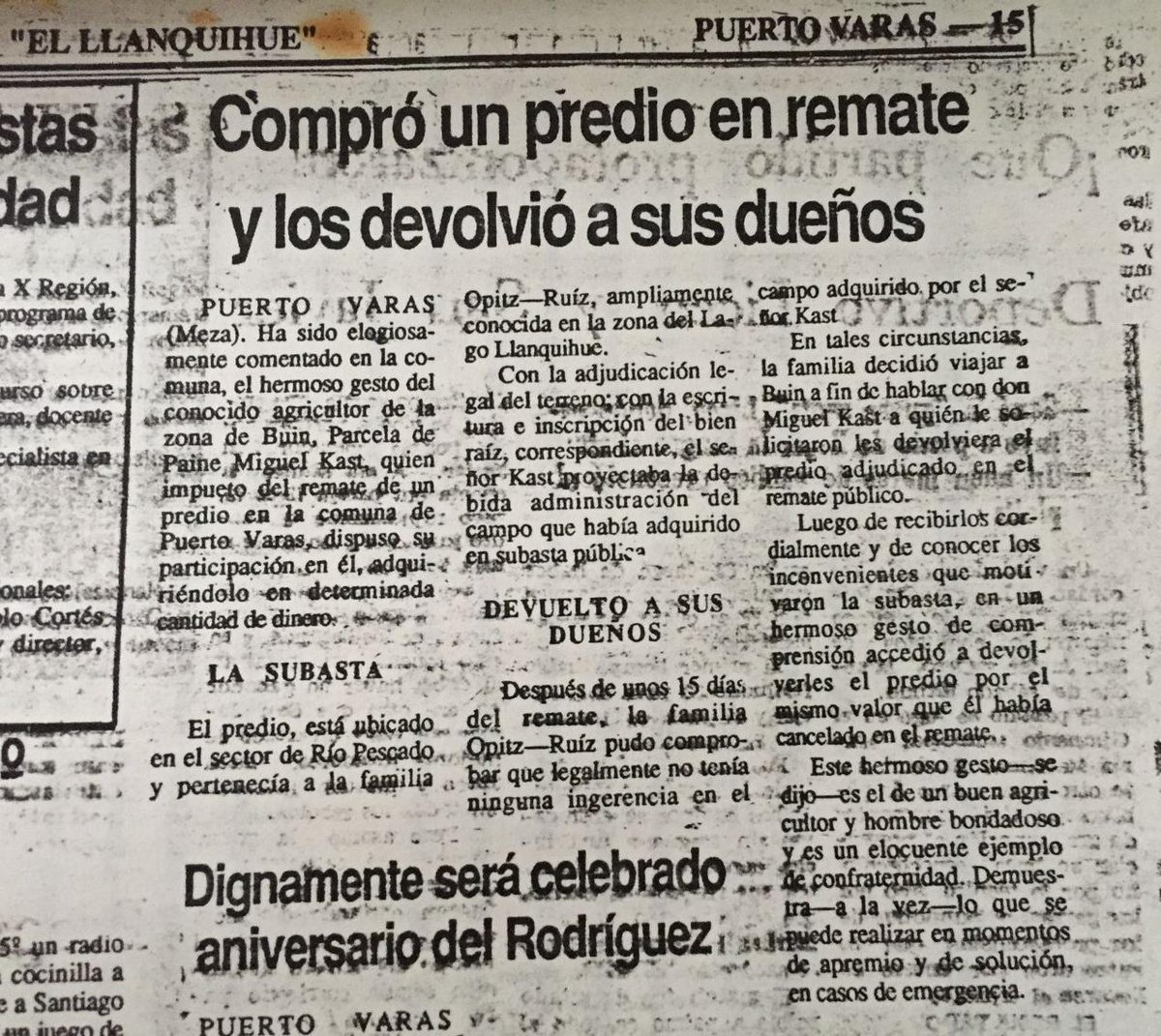 Que dice la historia... Tanto buscar se encontró... Hace mucho timepo la familia de Kast compró un predio en remate y se lo devolvió a la familia que lo había perdido todo!
<a href="/joseantoniokast/">José Antonio Kast Rist 🖐️🇨🇱</a> lindo recuerdo encontramos <a href="/PatriaLiberdad/">PATRIOTA</a> <a href="/RafaelTorrebl18/">Rafael Torreblanca 🇨🇱</a> @AlejandroMery1 <a href="/gene_llerena/">Gene F. Llerena</a>
