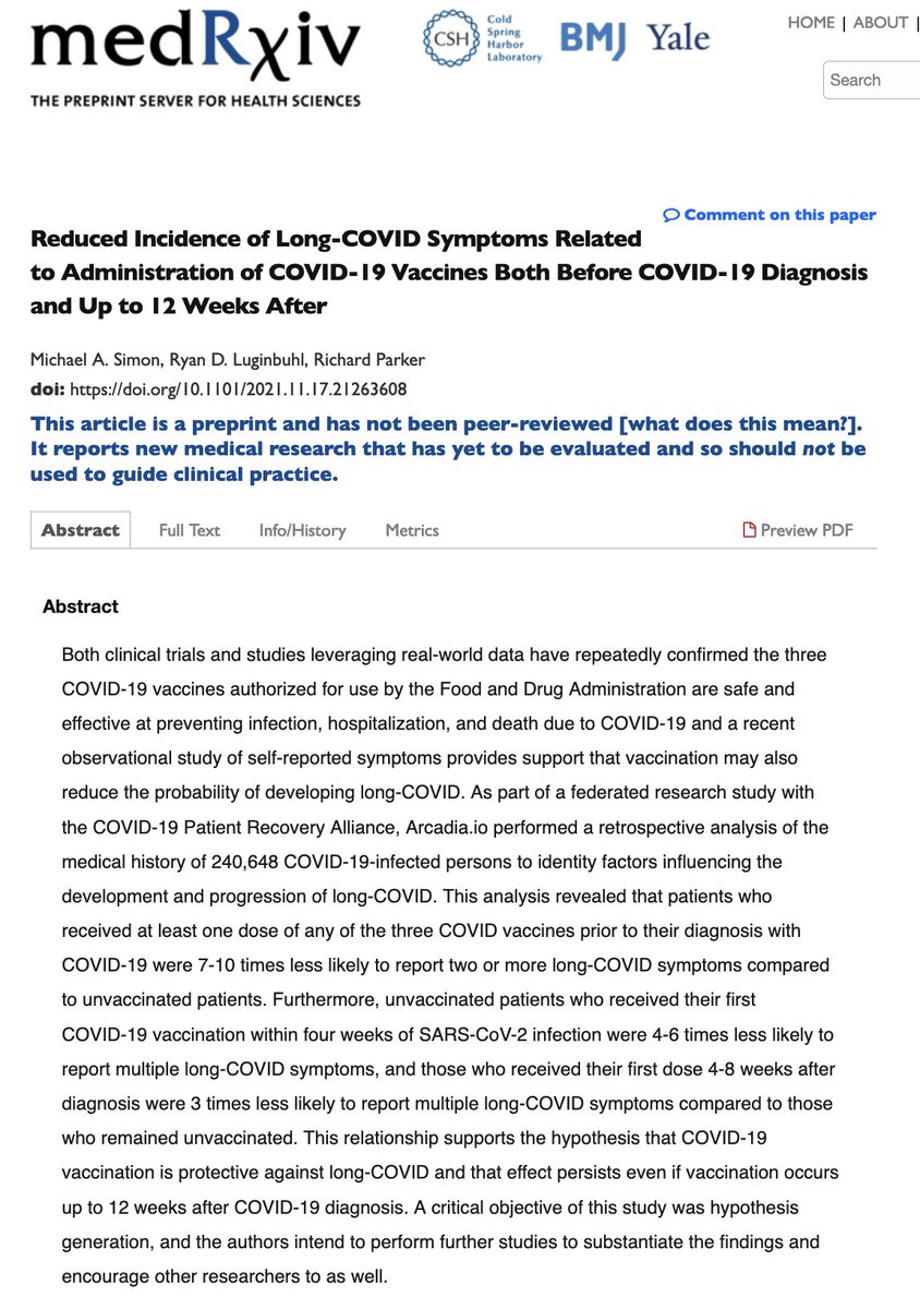 KaminskiMed's tweet photo. Potentially important  - #COVID19 vaccination seems to be protective against #LongCovid, an effect observed even if vaccination occurred 12 weeks after COVID-19 diagnosis. (h/t @erlichya)  #LongCovidIsReal #VaccinesWork https://t.co/eHbMkk59hm https://t.co/wOpVONDtt8