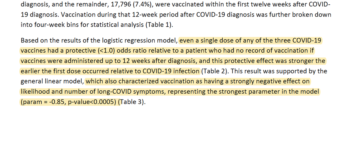 KaminskiMed's tweet photo. Potentially important  - #COVID19 vaccination seems to be protective against #LongCovid, an effect observed even if vaccination occurred 12 weeks after COVID-19 diagnosis. (h/t @erlichya)  #LongCovidIsReal #VaccinesWork https://t.co/eHbMkk59hm https://t.co/wOpVONDtt8