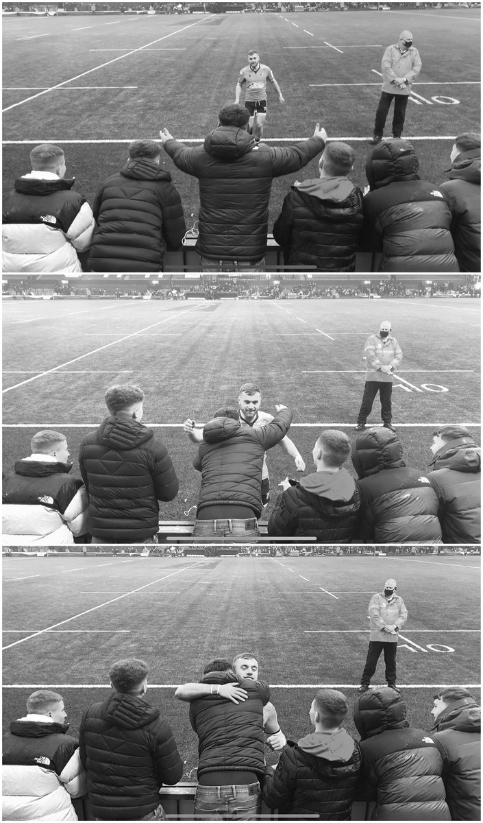 _GlennGbPhoto's tweet photo. When you’ve just made your debut for  @Cardiff_Rugby again Toulouse and your mates are in the crowd. ❤️ 

#cardiffblues #ryanwilkins @ryanwilky7 https://t.co/9CIFRse7Oq