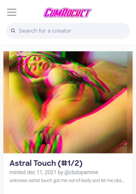 Just minted collection of 2 "Astral Touch" on #CumRocket, check them  on https://t.co/b921LHmpN3  #NFTCommmunity<a href="/tag/nsfw"class="tags"><span>#nsfw</span></a><a href="/tag/cummies"class="tags"><span>#cummies</span></a><a href="/tag/nft"class="tags"><span>#nft</span></a><a href="/tag/nfts"class="tags"><span>#nfts</span></a><a href="/tag/nftcollectors"class="tags"><span>#nftcollectors</span></a><a href="/tag/nftcollector"class="tags"><span>#nftcollector</span></a>